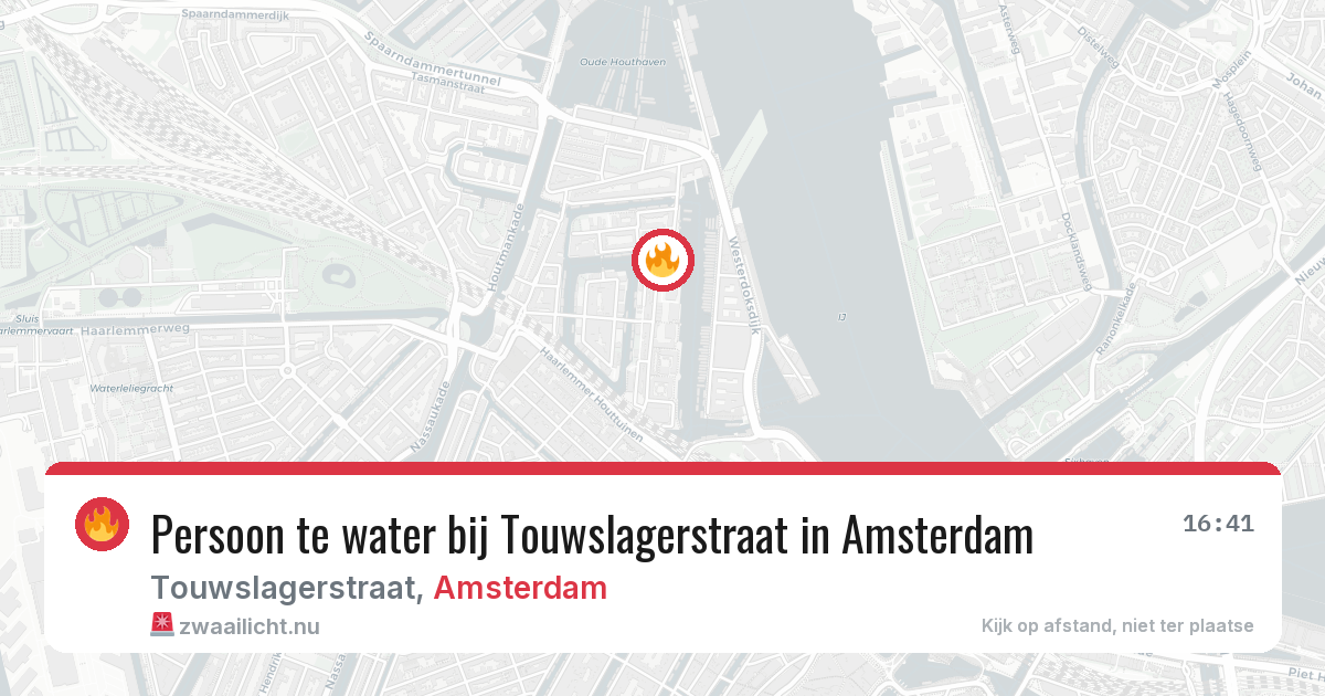 Persoon te water bij Touwslagerstraat in Amsterdam — 14 jul 2026
