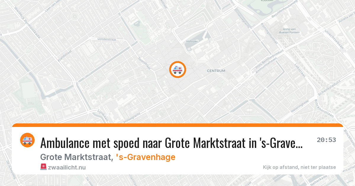 Ambulance met spoed naar Grote Marktstraat in 's-Gravenhage — 7 jun 2026