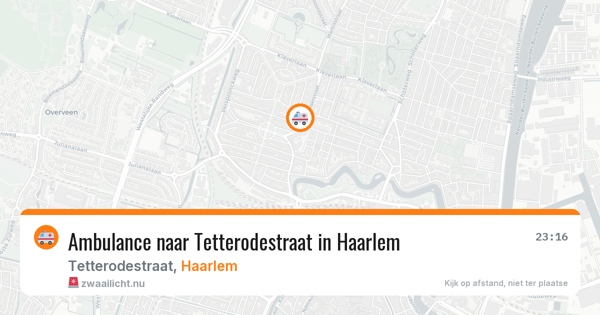 Ambulance naar Tetterodestraat in Haarlem — 20 jul 2026