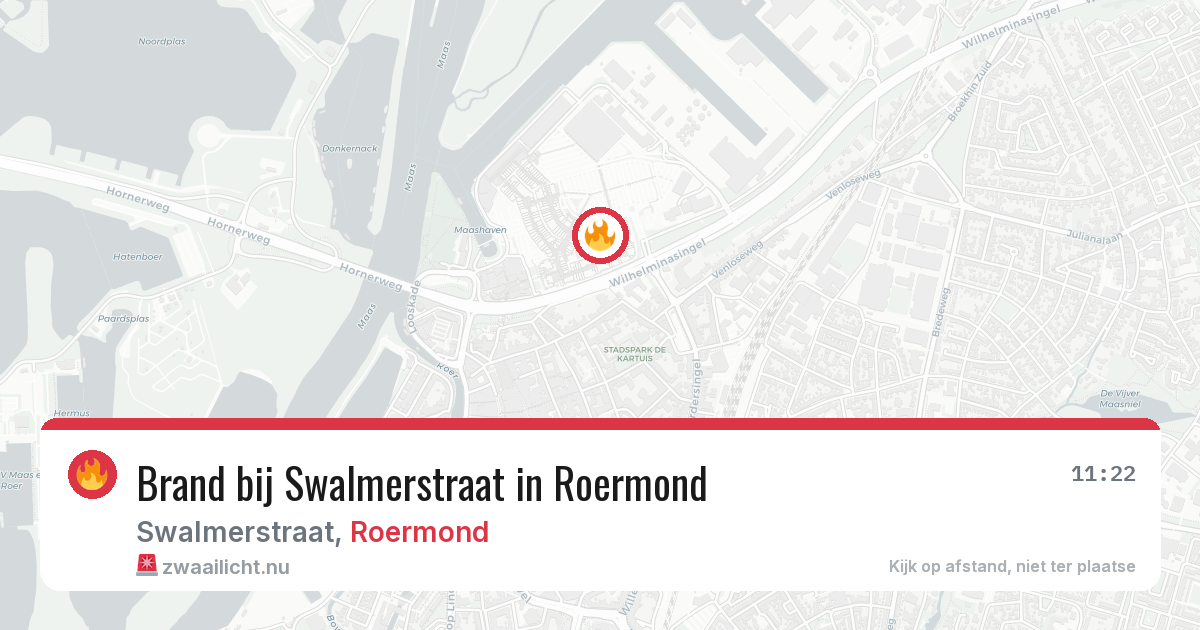 Brand bij Swalmerstraat in Roermond — 21 jul 2026
