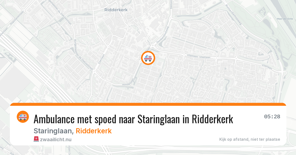 Ambulance met spoed naar Staringlaan in Ridderkerk — 27 jul 2026