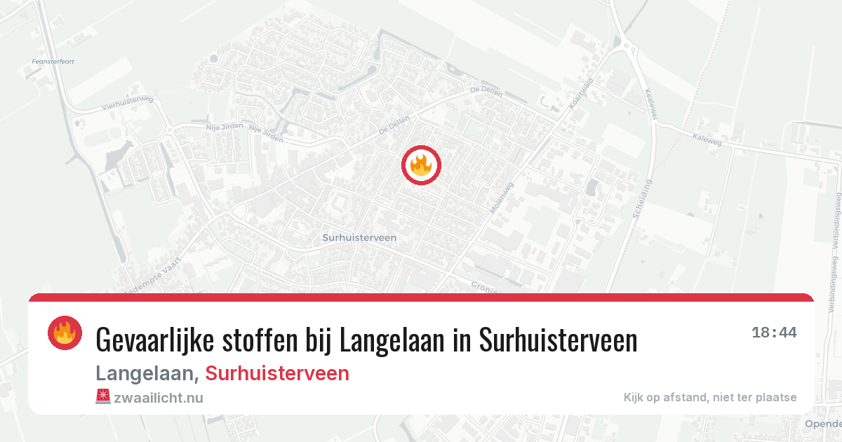 Gevaarlijke stoffen bij Langelaan in Surhuisterveen — 6 mei 2026