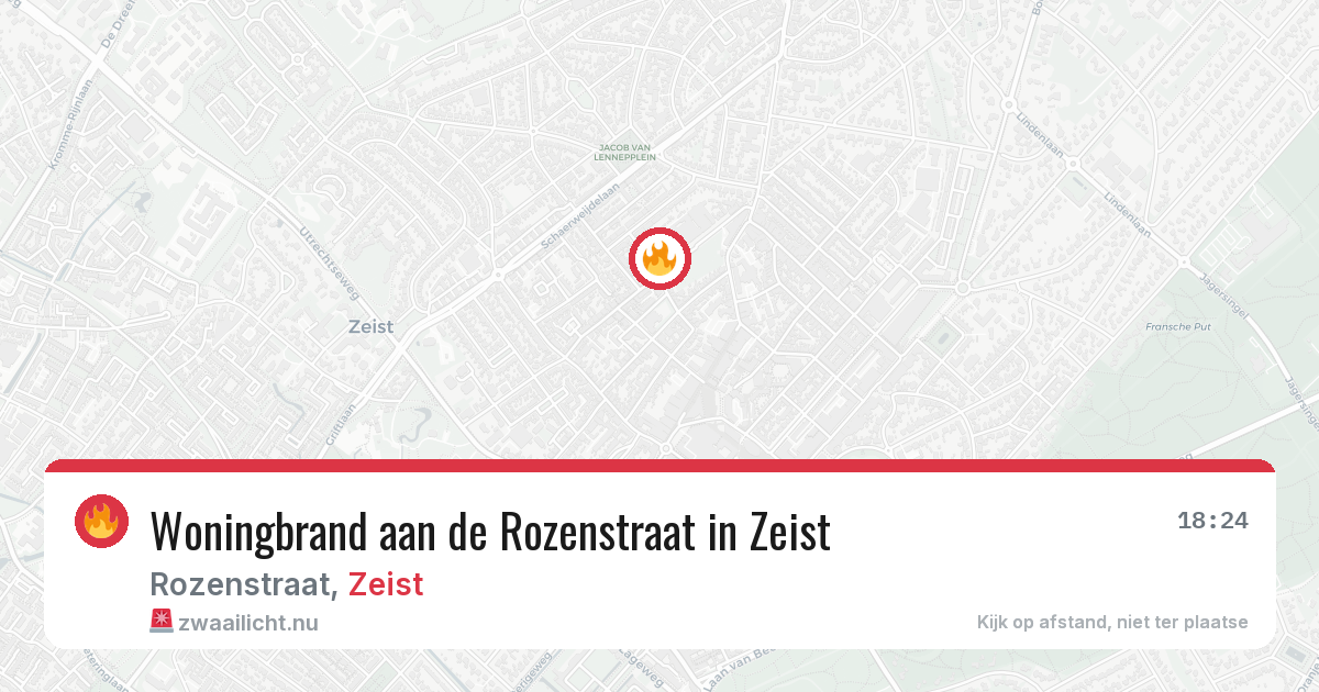 Woningbrand aan de Rozenstraat in Zeist — 14 mei 2026