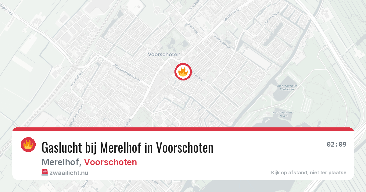Gaslucht bij Merelhof in Voorschoten — 5 jun 2026