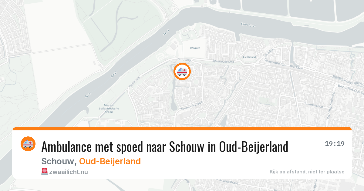 Ambulance met spoed naar Schouw in Oud-Beijerland — 15 mei 2026
