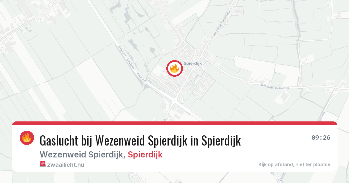 Gaslucht bij Wezenweid Spierdijk in Spierdijk — 1 apr 2026