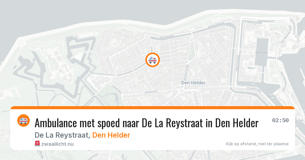 Ambulance met spoed naar De La Reystraat in Den Helder — 10 mrt 2026