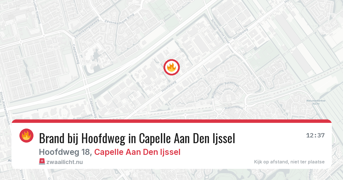 Brand bij Hoofdweg in Capelle Aan Den Ijssel — 13 jul 2026
