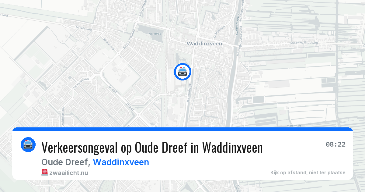 Verkeersongeval op Oude Dreef in Waddinxveen — 14 jul 2026