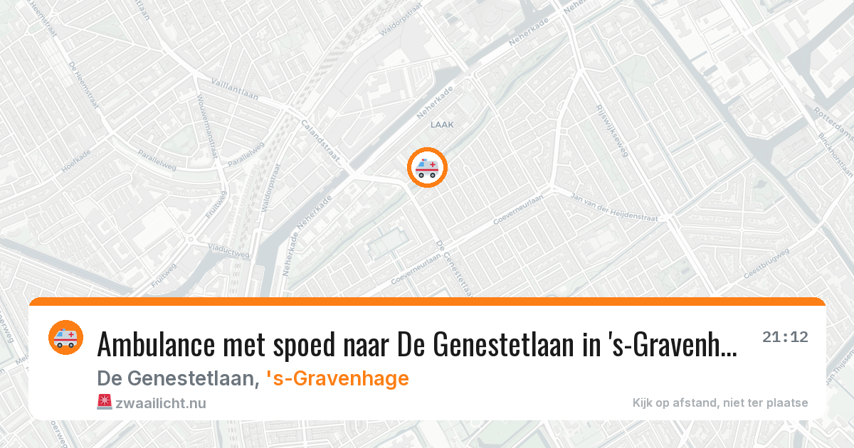 Ambulance met spoed naar De Genestetlaan in 's-Gravenhage — 9 jul 2026