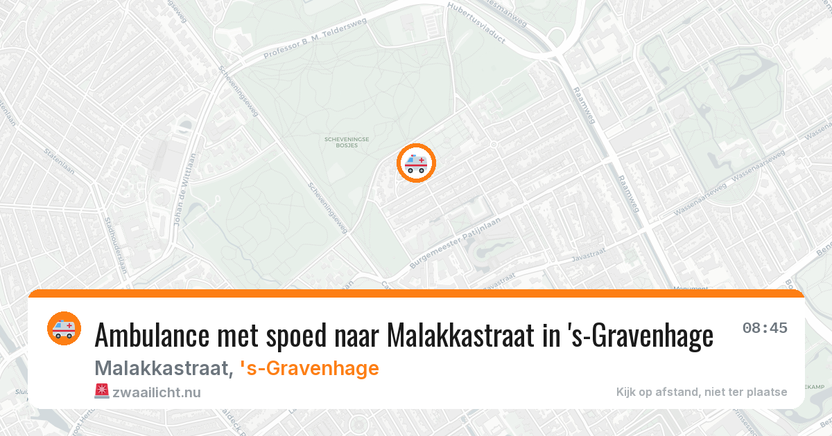 Ambulance met spoed naar Malakkastraat in 's-Gravenhage — 25 mei 2026