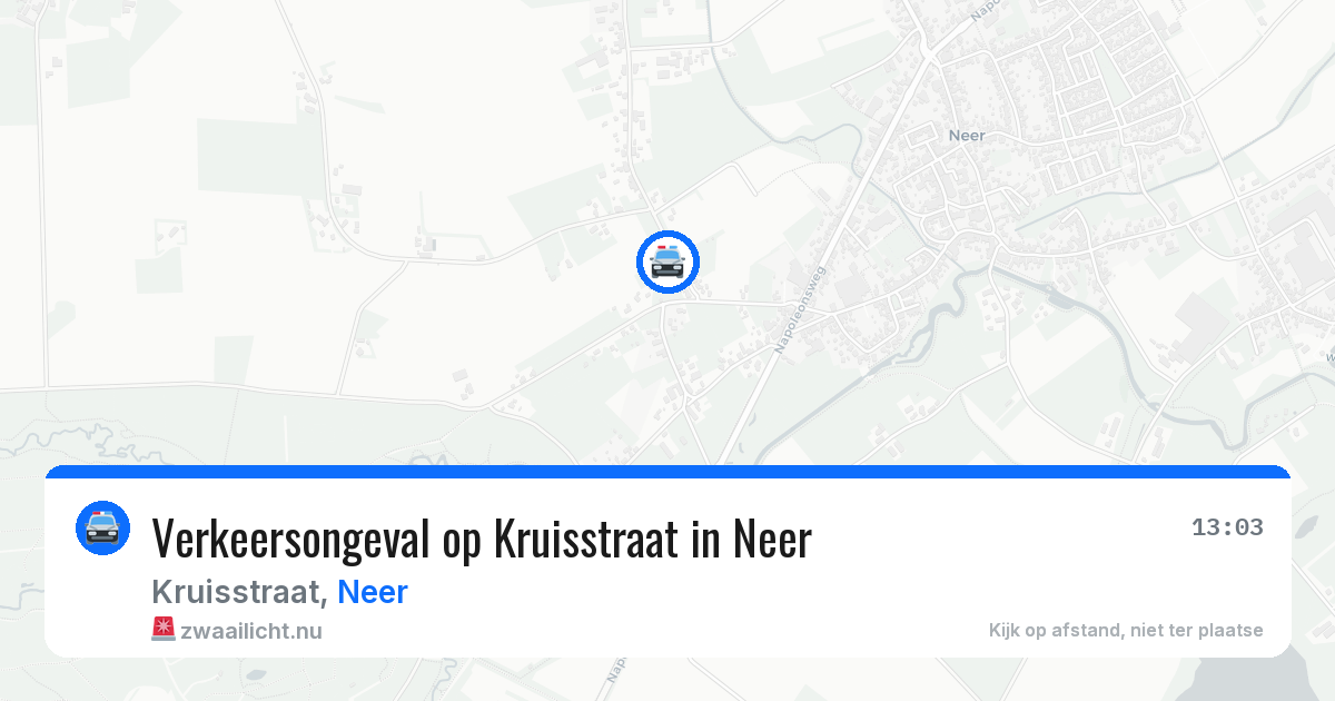 Verkeersongeval op Kruisstraat in Neer — 19 jul 2026