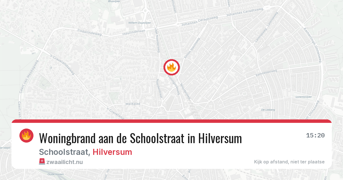 Woningbrand aan de Schoolstraat in Hilversum — 7 mrt 2026