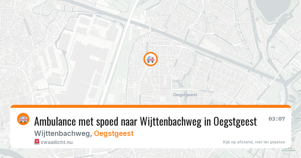 Ambulance met spoed naar Wijttenbachweg in Oegstgeest — 24 feb 2026