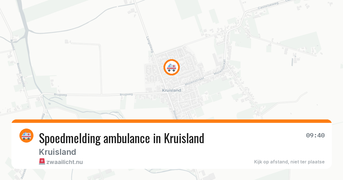 Spoedmelding ambulance in Kruisland — 9 jul 2026