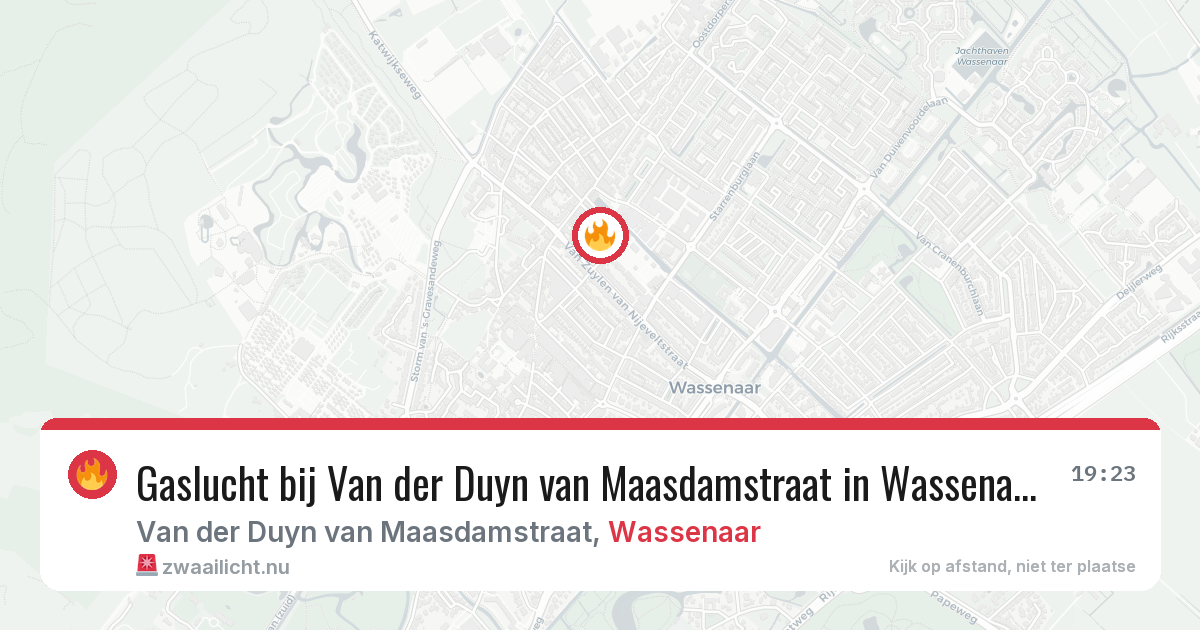Gaslucht bij Van der Duyn van Maasdamstraat in Wassenaar — 28 mei 2026