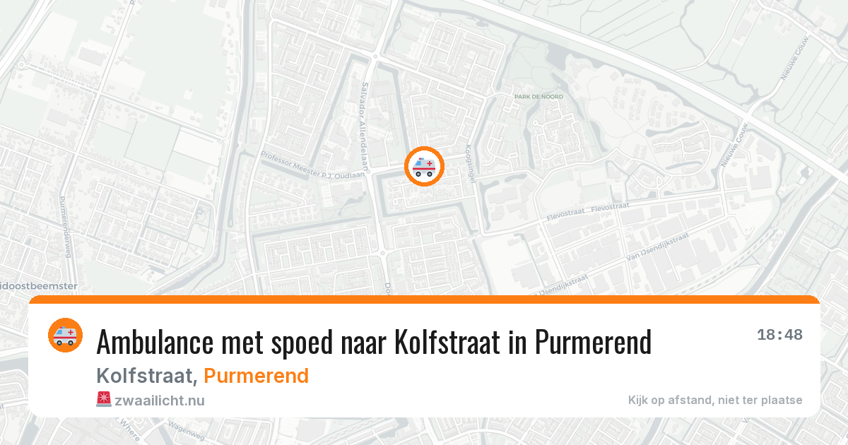 Ambulance met spoed naar Kolfstraat in Purmerend — 25 jul 2026