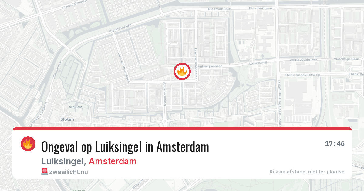 Ongeval op Luiksingel in Amsterdam — 20 jul 2026