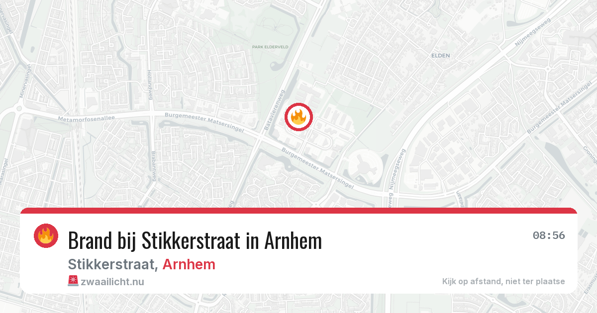 Brand bij Stikkerstraat in Arnhem — 26 mrt 2026