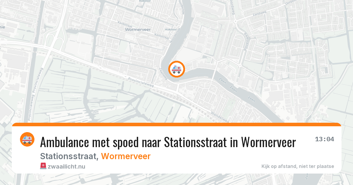Ambulance met spoed naar Stationsstraat in Wormerveer — 23 jul 2026