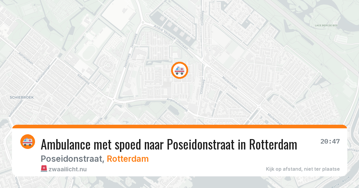 Ambulance met spoed naar Poseidonstraat in Rotterdam — 23 mrt 2026