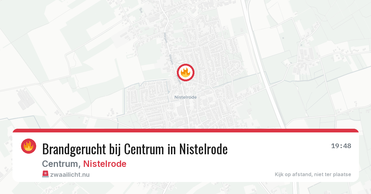 Brandgerucht bij Centrum in Nistelrode — 16 feb 2026
