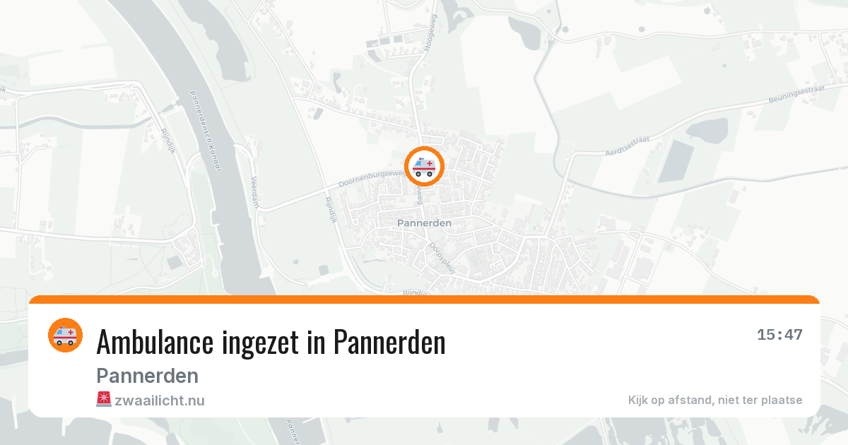 Ambulance ingezet in Pannerden — 16 mrt 2026