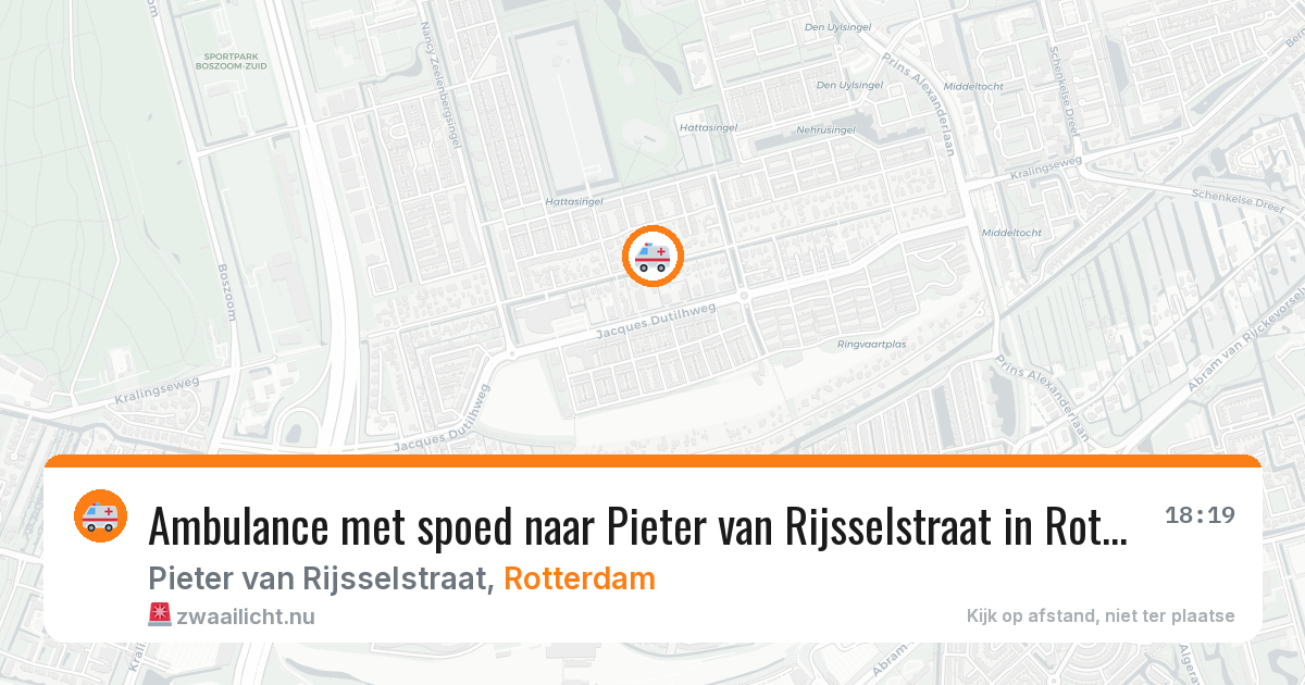 Ambulance met spoed naar Pieter van Rijsselstraat in Rotterdam — 6 jun 2026