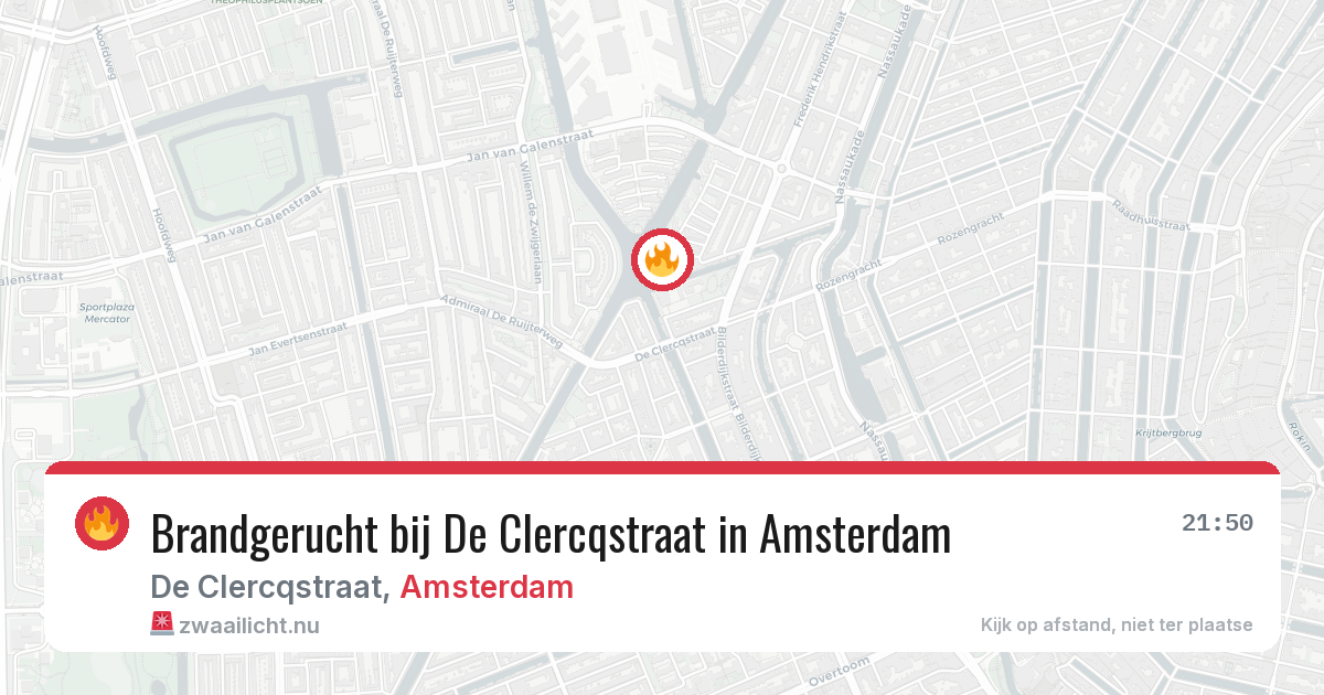 Brandgerucht bij De Clercqstraat in Amsterdam — 19 mrt 2026