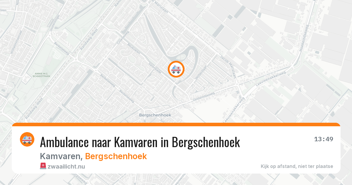 Ambulance naar Kamvaren in Bergschenhoek — 1 jun 2026