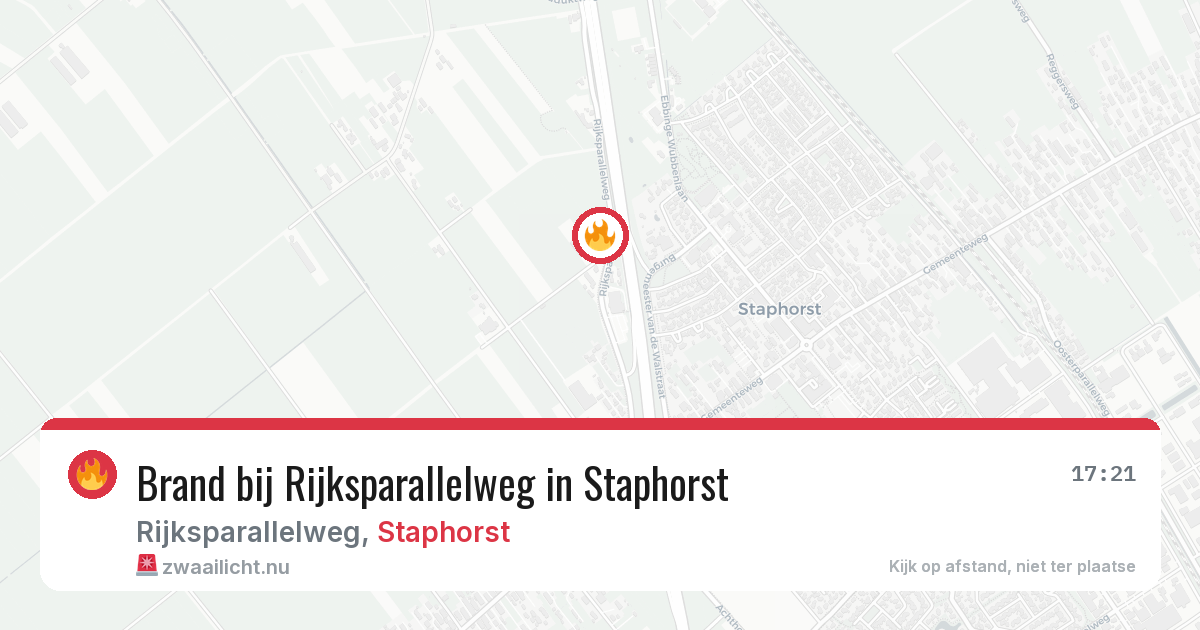 Brand bij Rijksparallelweg in Staphorst — 29 mei 2026