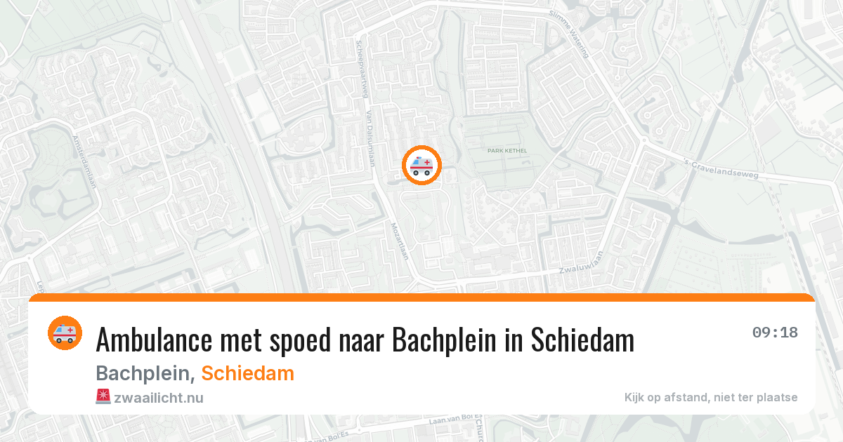 Ambulance met spoed naar Bachplein in Schiedam — 27 mei 2026