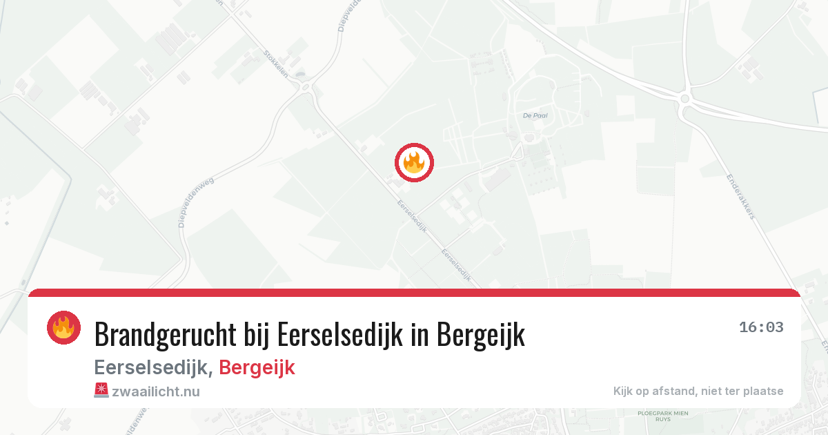 Brandgerucht bij Eerselsedijk in Bergeijk — 17 jul 2026