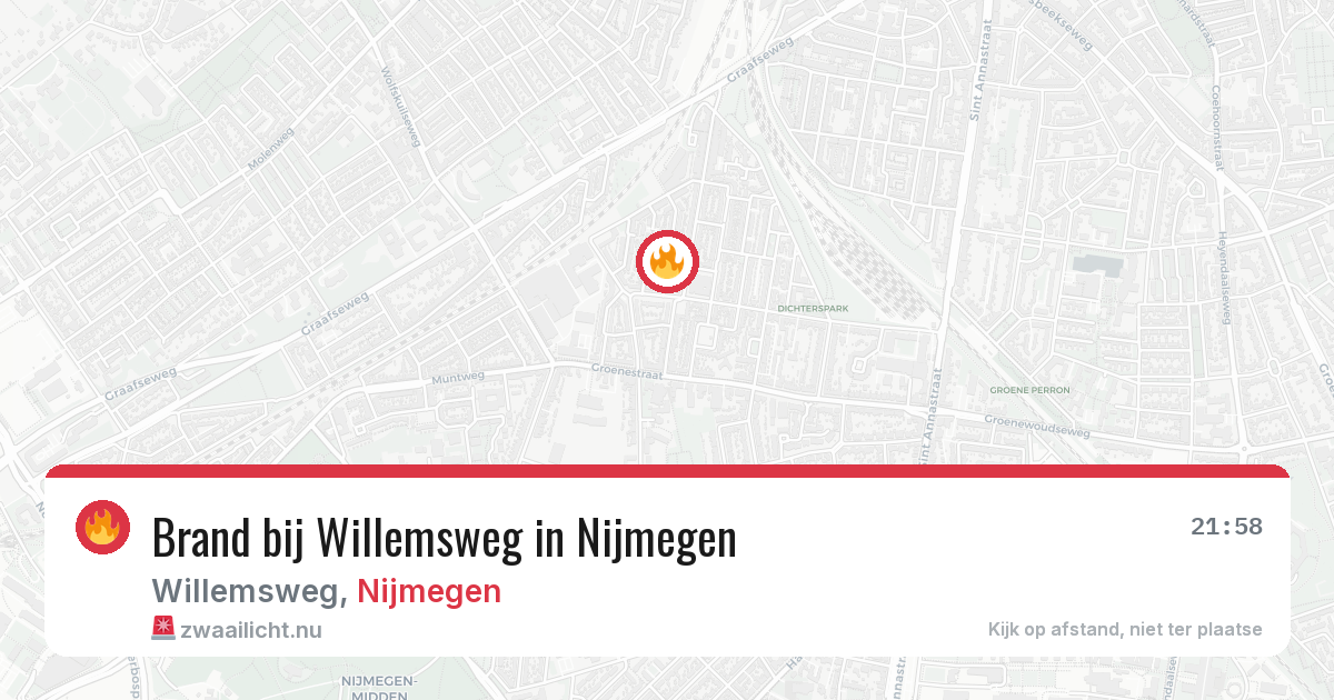 Brand bij Willemsweg in Nijmegen — 14 jul 2026