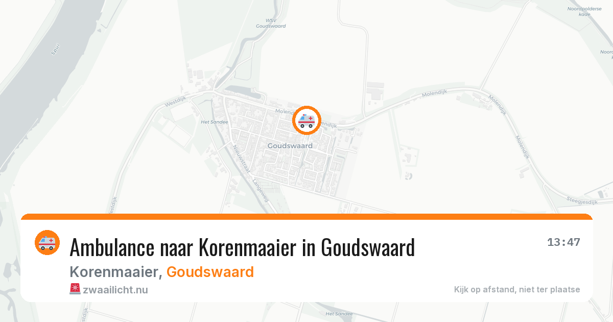 Ambulance naar Korenmaaier in Goudswaard — 22 jul 2026