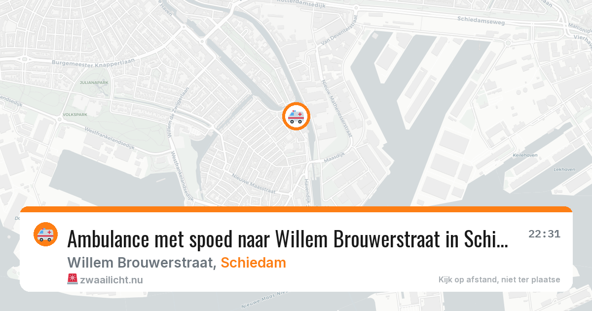 Ambulance met spoed naar Willem Brouwerstraat in Schiedam — 3 jun 2026