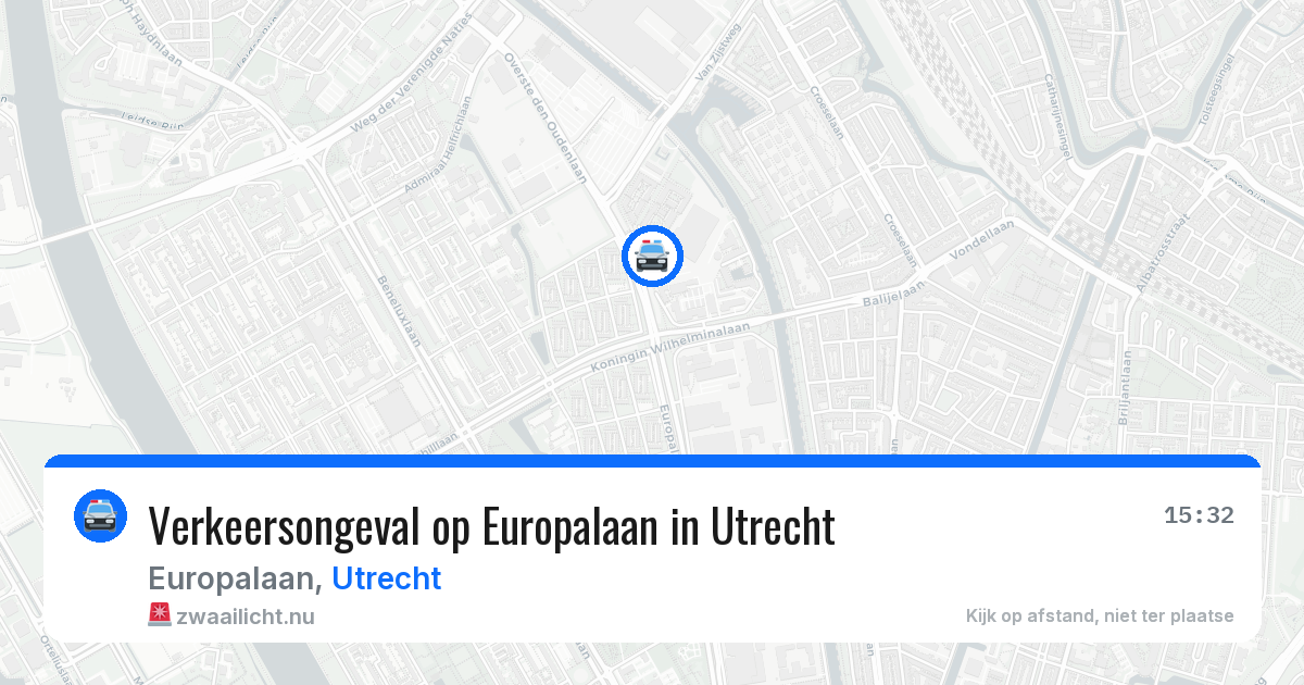 Verkeersongeval op Europalaan in Utrecht — 24 jul 2026
