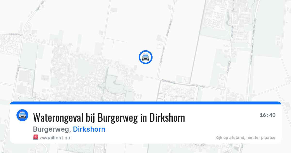 Waterongeval bij Burgerweg in Dirkshorn — 23 mrt 2026