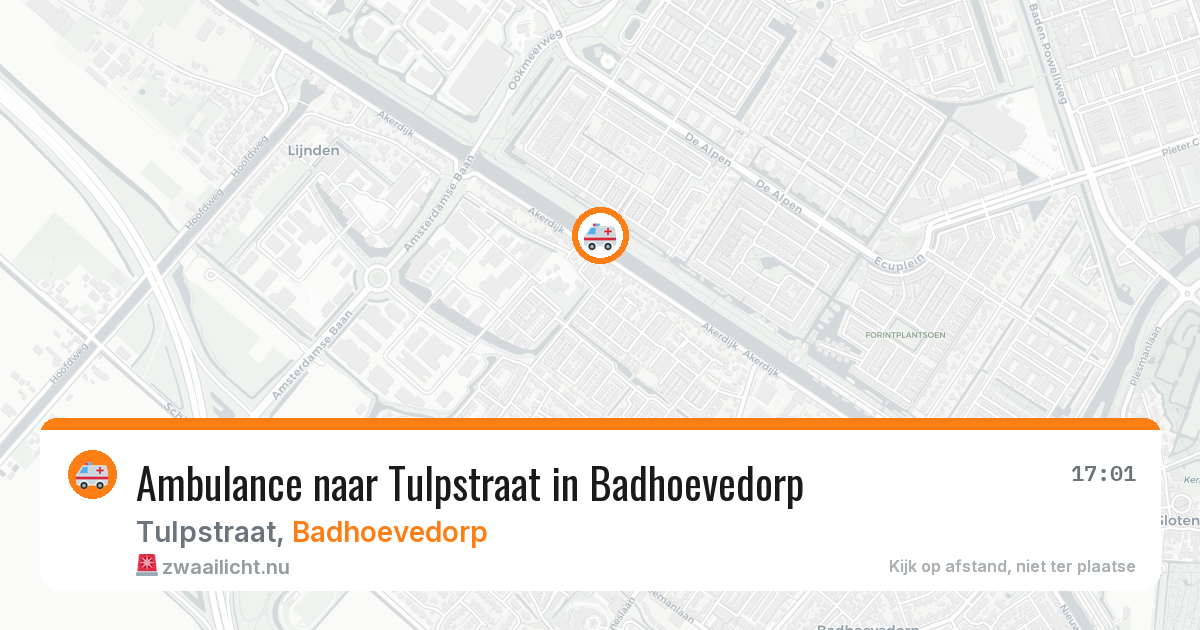 Ambulance naar Tulpstraat in Badhoevedorp — 19 jul 2026