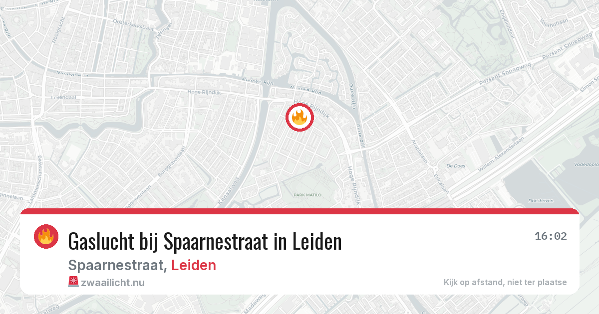 Gaslucht bij Spaarnestraat in Leiden — 28 mei 2026