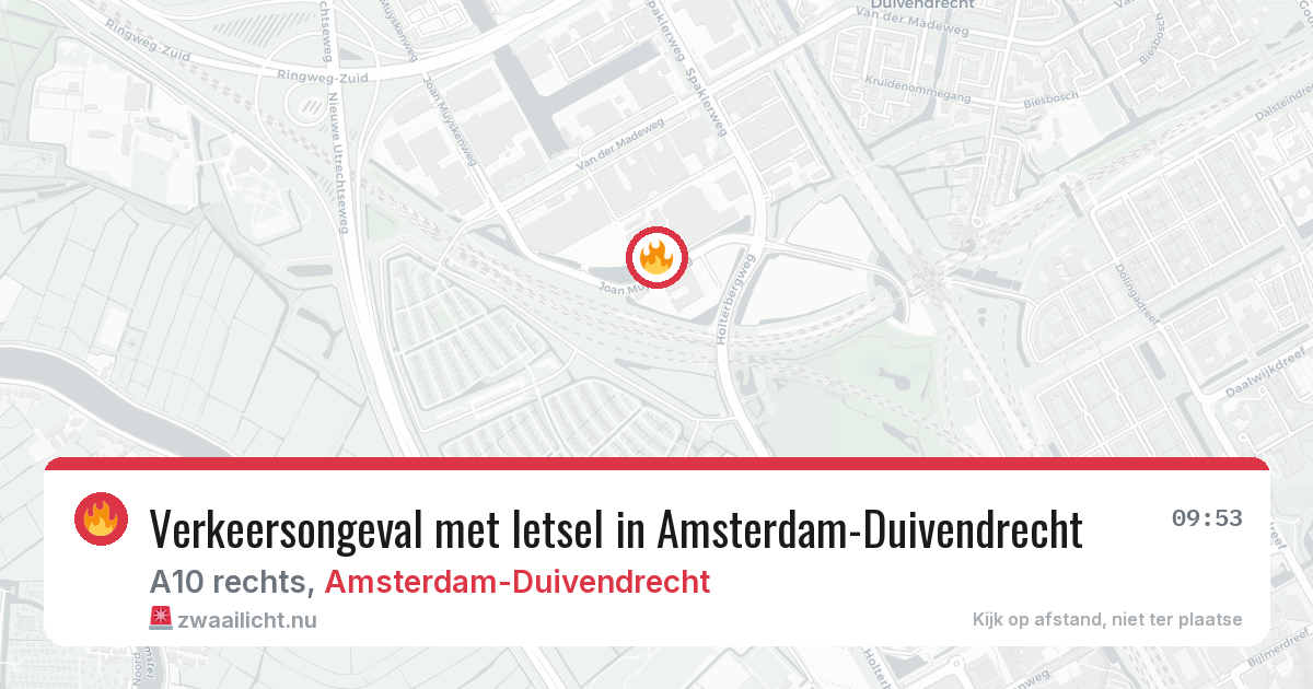 Verkeersongeval met letsel in Amsterdam-Duivendrecht — 30 mrt 2026