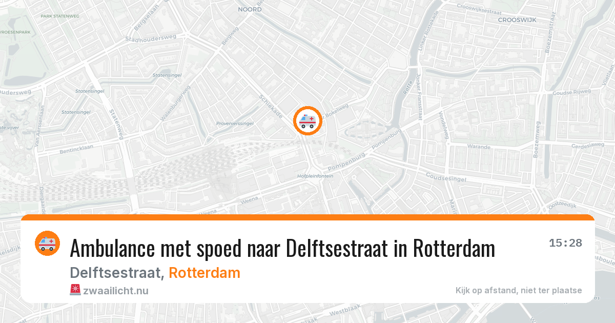 Ambulance met spoed naar Delftsestraat in Rotterdam — 14 jul 2026