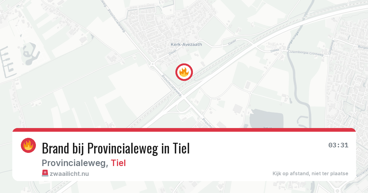 Brand bij Provincialeweg in Tiel — 11 mei 2026