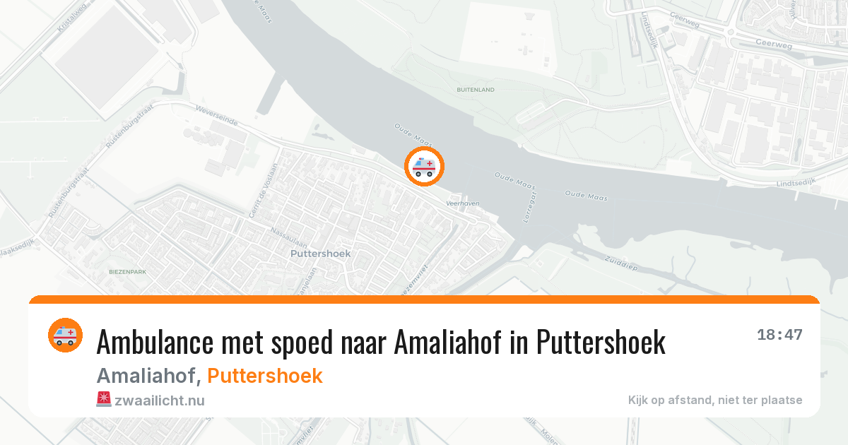 Ambulance met spoed naar Amaliahof in Puttershoek — 20 apr 2026