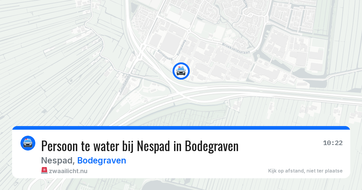 Persoon te water bij Nespad in Bodegraven — 15 mei 2026