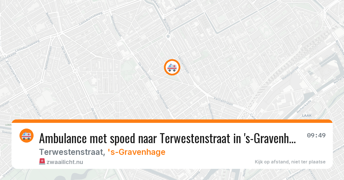 Ambulance met spoed naar Terwestenstraat in 's-Gravenhage — 25 mei 2026