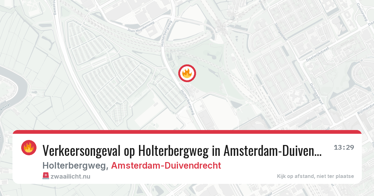 Verkeersongeval op Holterbergweg in Amsterdam-Duivendrecht — 16 jul 2026