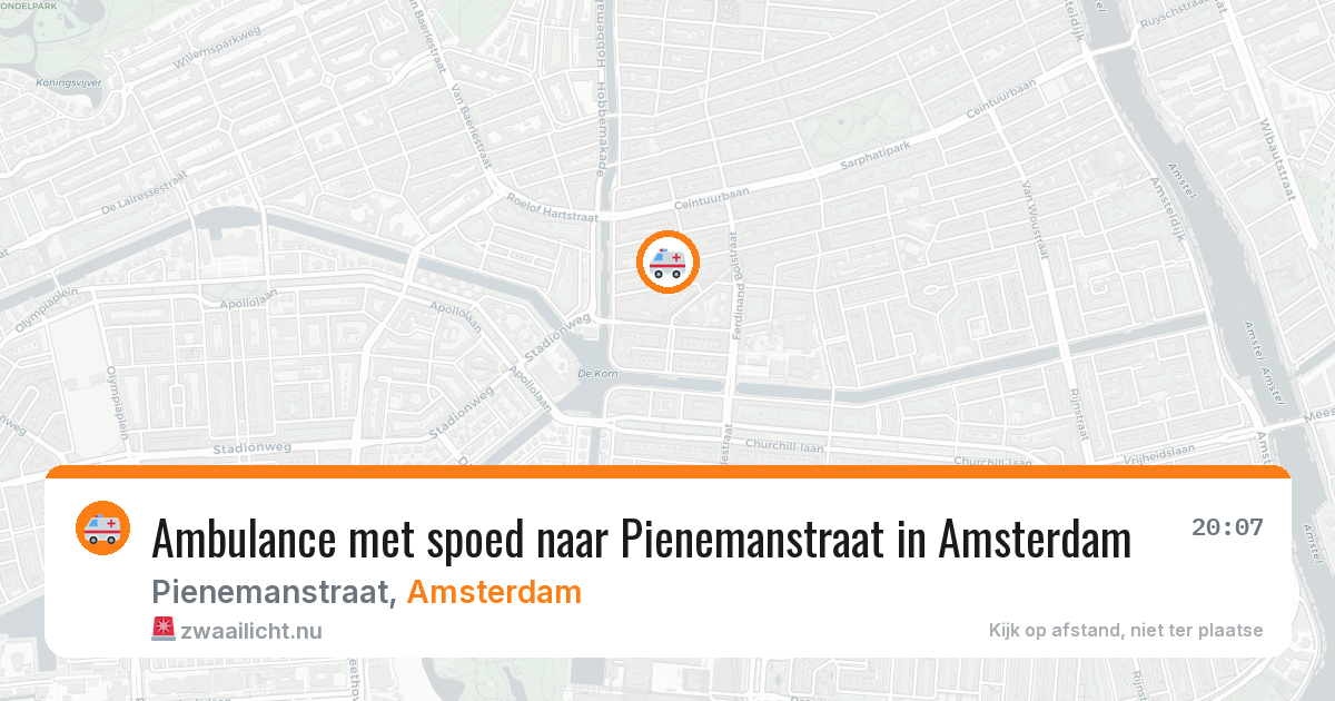Ambulance met spoed naar Pienemanstraat in Amsterdam — 16 jul 2026