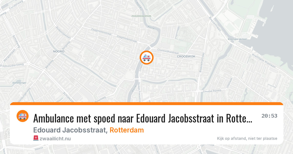Ambulance met spoed naar Edouard Jacobsstraat in Rotterdam — 26 jul 2026