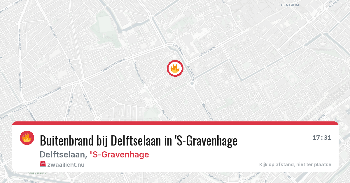 Buitenbrand bij Delftselaan in 'S-Gravenhage — 12 jul 2026
